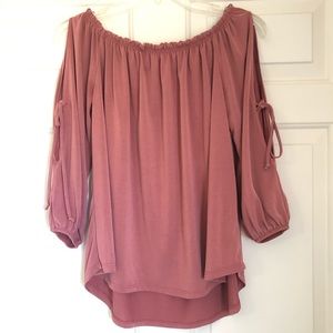 Lavender Field Cold Shoulder Mauve Top